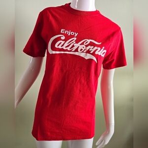 🌈Enjoy CALIFORNIA Red Short Sleeve T-Shirt Tee Top Size Small Unisex